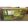 Image 1 : FRAMED FOREST SCENE OIL ON CANVAS