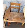 Image 1 : ANTIQUE WOOD SCHOOL DESK WITH DRAWER & INK