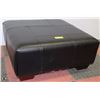 Image 1 : LEATHER BLACK OTTOMAN 26" X26"