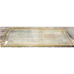 3 VINTAGE BRASS & GLASS DECORATIVE PANES