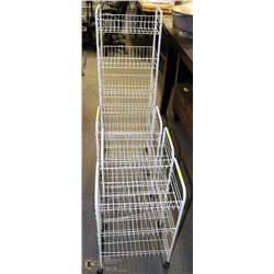 GROUP OF 4 ASSORTED RACKS, ALL ON WHEELS