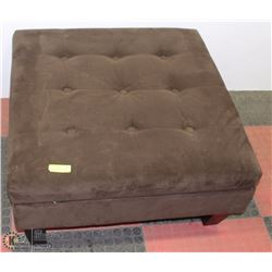 BROWN MICROFIBRE STORAGE OTTOMAN 32"X32"