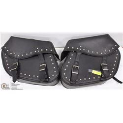 2 LEATHER MOTORCYCLE  SADDLE BAGS