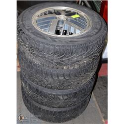 SET OF PONTIAC TIRES W/ RIMS 185/70R14