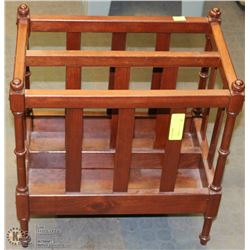 VINTAGE WOOD MAGAZINE RACK