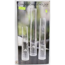 NEW CRACKLE CANDLE HOLDER DISPLAY (SET OF 3)