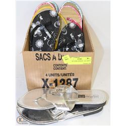 BOX W/5 NEW SANDLES - ALL SIZE 8