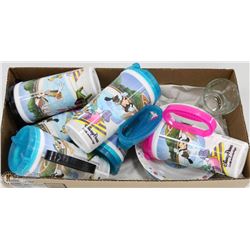 BOX W/6 WALT DISNEY TRAVEL MUGS & WALT