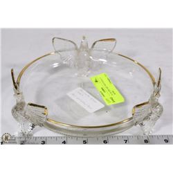 JEANETTE GLASS ART NOUVEAU 3 FOOTED BOWL