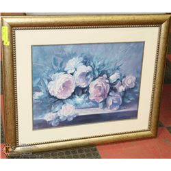 FRAMED FLORAL PICTURE 29"X35"