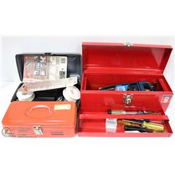 ESTATE ASSORTMENT OF 3 SMALL TOOL BOXES-TWO WITH