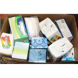 BOX OF KLEENEX AND NAPKINS