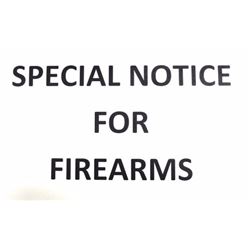 SPECIAL NOTICE FOR FIREARM PURCHASES