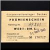 Image 2 : DACHAU CONCENTRATION CAMP 3RM COUPON/NOTE