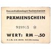 Image 1 : SACHSENHAUSEN CONCENTRATION CAMP 50PF COUPON/NOTE