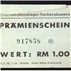 Image 4 : SACHSENHAUSEN CONCENTRATION CAMP 1RM COUPON/NOTE