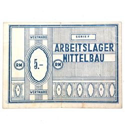 MITTELBAU DORA NORDHAUSEN CONCENTRATION CAMP 5RM NOTE