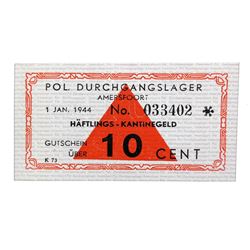 AMERSFOORT NETHERLANDS CONCENTRATION CAMP 10C NOTE