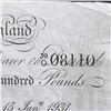 Image 6 : GREAT BRITAIN 1931 100 BANK OF ENGLAND WHITE NOTE