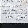 Image 7 : GREAT BRITAIN 1931 100 BANK OF ENGLAND WHITE NOTE