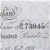 Image 6 : GREAT BRITAIN 1931 100 BANK OF ENGLAND WHITE NOTE