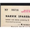 Image 6 : GERMAN OCCUPATION NORWAY 1940 5KR NARVIK SPAREBANK NOTE