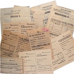 LITZMANNSTADT LODZ GHETTO BREAD RATION CARDS/RECEIPTS