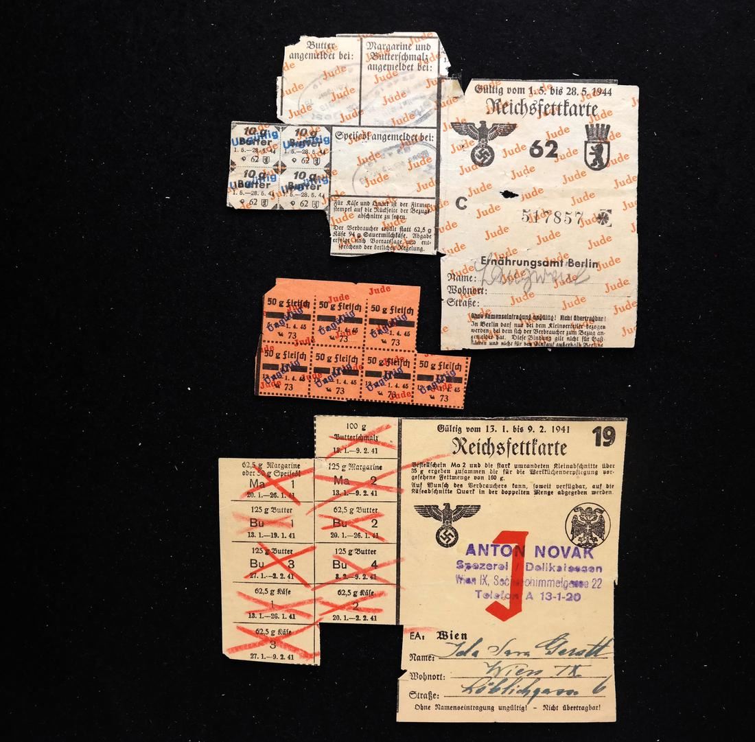 GERMANY WORLD WAR II JEWISH RATION CARDS/COUPONS
