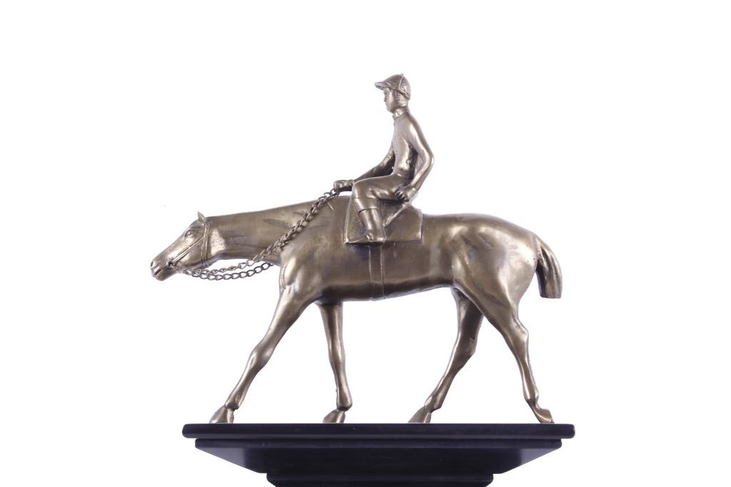 Bronze Horse & Jockey Mantel Clock