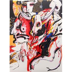 Juan Sebastian Barbera, Tiempo Rojo from the Los Conjuros Suite, Lithograph