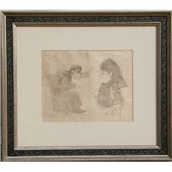 Jose Luis Cuevas, Letter to Dr. Laforet, Ink and Wash Drawing