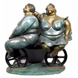 Bruno Luna, El Paseo, Bronze Sculpture with Patina