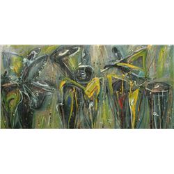 Carlos Eduardo Penagos Valencia, Green Band, Oil Painting