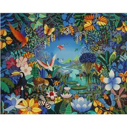 Luis Rivera, Tropical Scene, Acrylic Painting