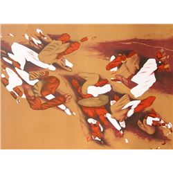 Mario Toral, Orange Abstract I, Lithograph
