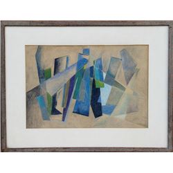 Beatrice Rubel, Blue Symphony, Pastel Drawing