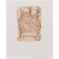 Guillaume Azoulay, Mother and Child, Etching