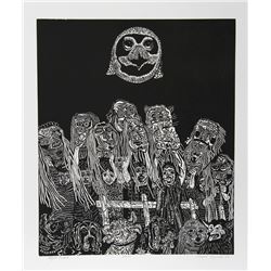 Manuel Izqueirdo, Night Festival (Black), Woodcut