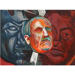 Ernst Neizvestny, Triple Self-Portrait, Lithograph