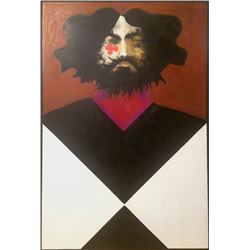 Ramon Santiago, Puzzled Man, Oil Painting