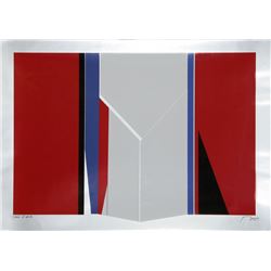 Jean Baier, Geometric Abstract Screenprint on Foil Paper
