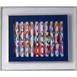 Yaacov Agam, Circles on Blue, Agamograph