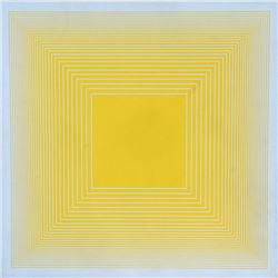 Richard Anuszkiewicz, Yellow on Blue Square, Silkscreen on Panel