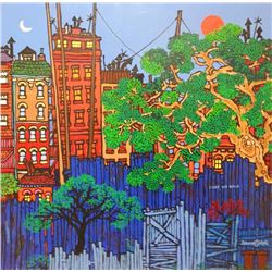 Edward Sokol, Brooklyn Backyards, Oil Painting
