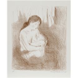 Raphael Soyer, Nursing Mother, Lithograph