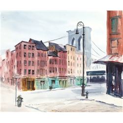 Eve Nethercott, Brooklyn Bridge (P5.68), Watercolor Painting