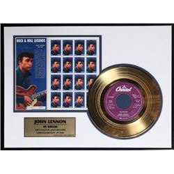John Lennon, No. 9 Dream, Collectible Gold Record and Stamp Set