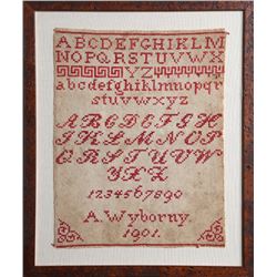 A. Wyborny, Alphabet Script, Embroidery 1901