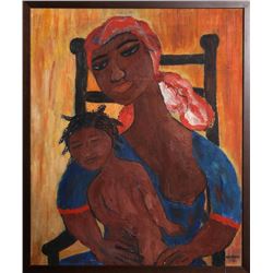 Adrienne, Mother and Child, Acrylic Painting