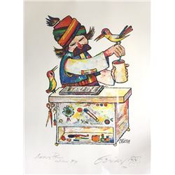 Jovan Obican, The Painter, Lithograph with Doodle